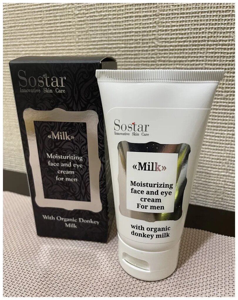 Sostar Innovative Skin Care Мужской увлажняющий крем для лица и глаз с молоком ослицы для всех типов кожи, 50 мл