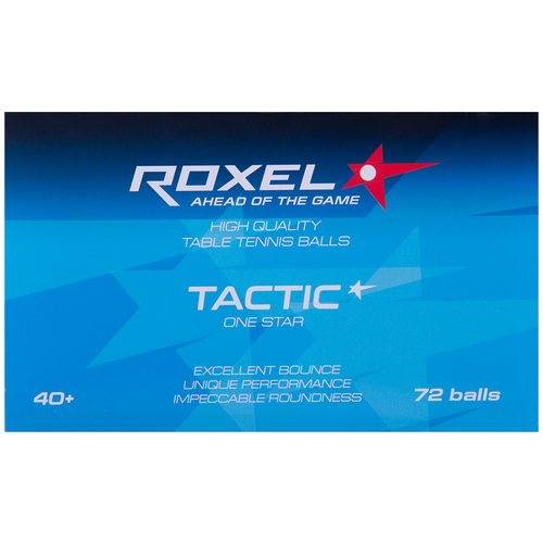 фото Мяч для настольного тенниса roxel 1* tactic, белый, 72 шт.