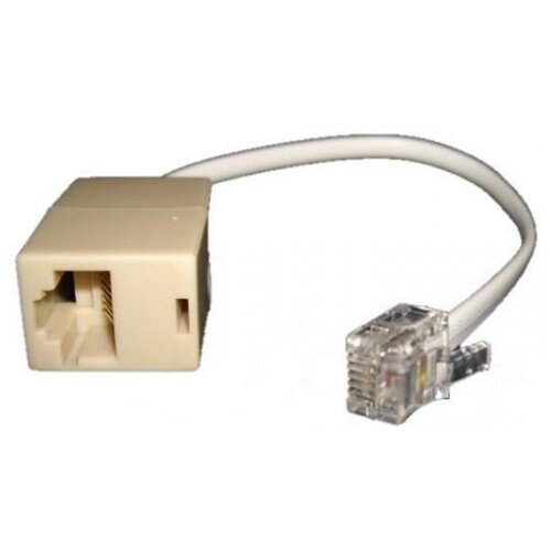 Переходник/адаптер TWT RJ-45 - RJ-12 (TWT-AD), 0.1 м, бежевый