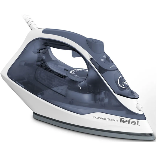 Мощный утюг с пароувлажнителем Tefal 2400Вт, утюг с вертикальным отпариванием, синий/ белый