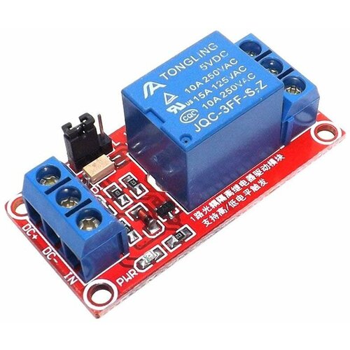 Одноканальный модуль с опторазвязанным электромагнитным реле 5 В, 10 А, NO-NC контакты, 1 шт.
