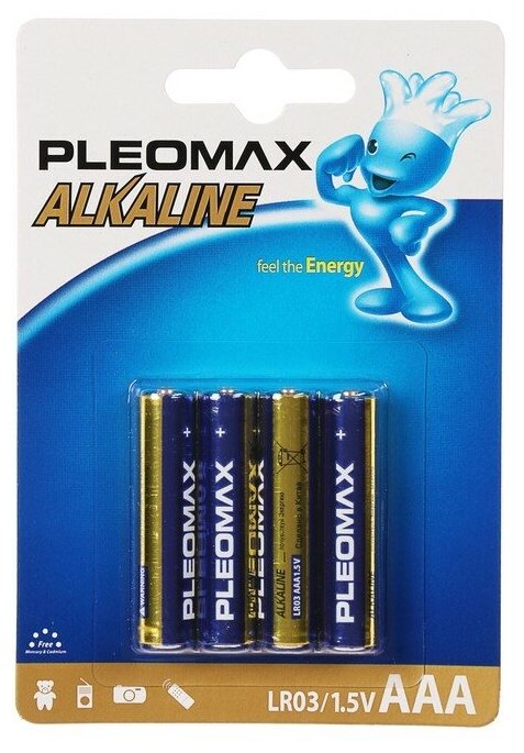 Батарейки Pleomax LR03-4BL