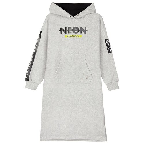 фото Платье playtoday размер 140, серый/черный