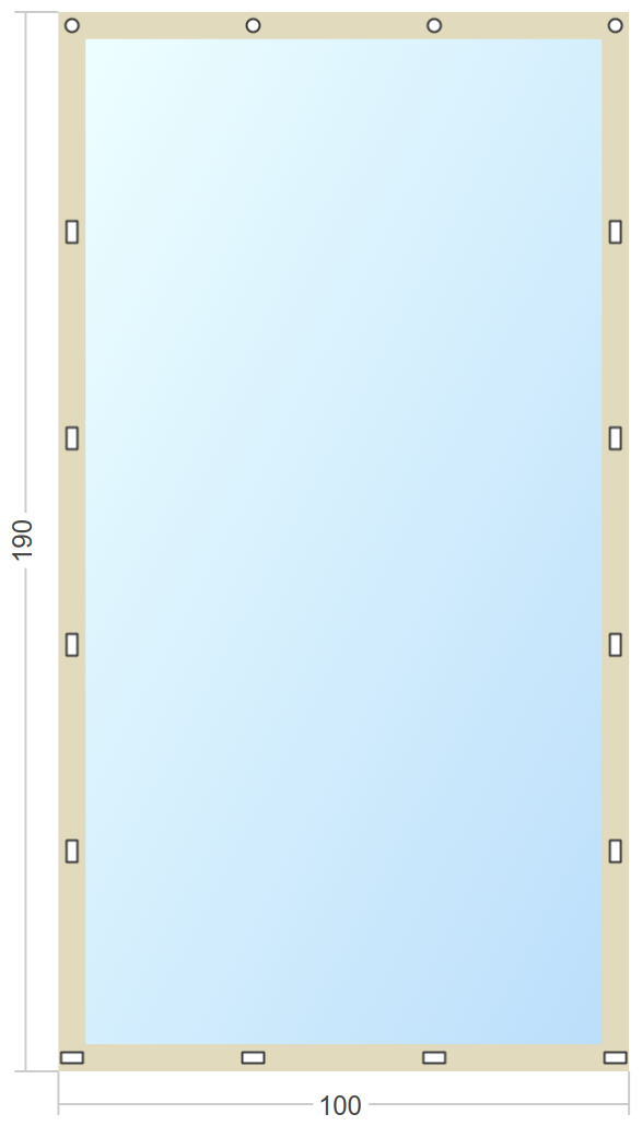 Мягкое окно Софтокна 100х190 см съемное, Скоба-ремешок, Прозрачная пленка 0,7мм, Бежевая окантовка, Комплект для установки - фотография № 3
