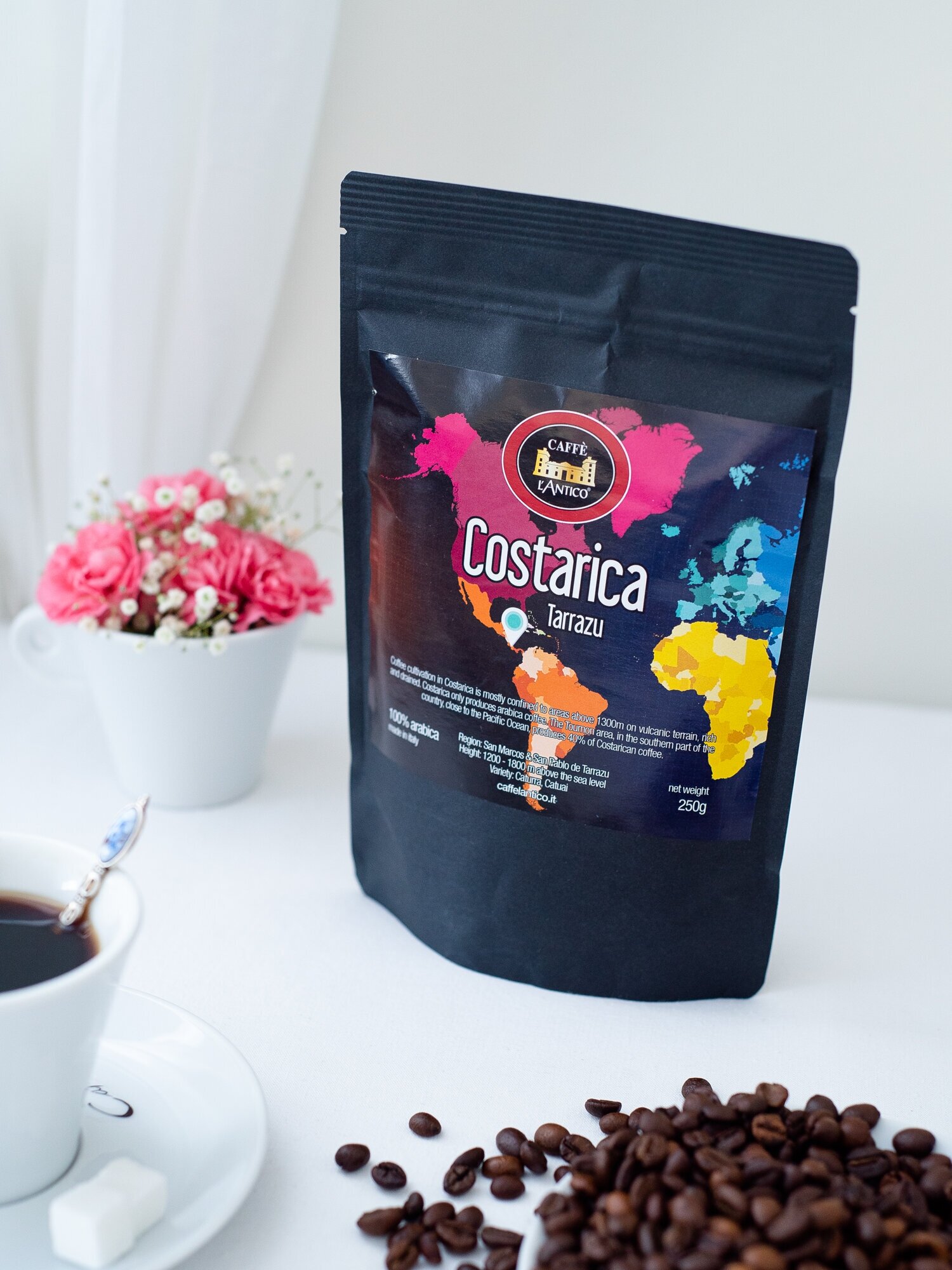 Кофе в зернах 100% Арабика с происхождением 250 гр. Costarica Tarrazu - фотография № 3
