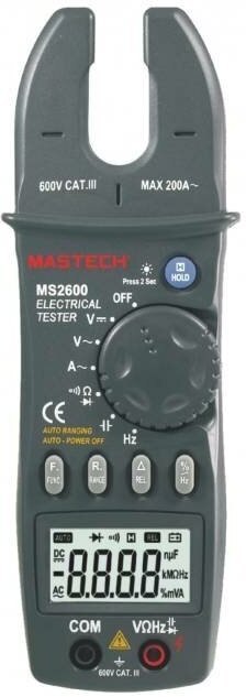 Mastech MASTECH MS2600 клещи токоизмерительные цифровые автоматические ACA 00-00000284