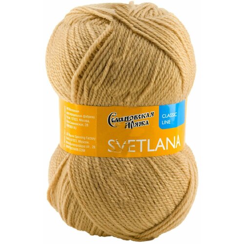 Пряжа Семеновская Svetlana Wool (Светлана ЧШ) песочный (28), 95%шерсть/5%акрил, 250м, 100г, 2шт