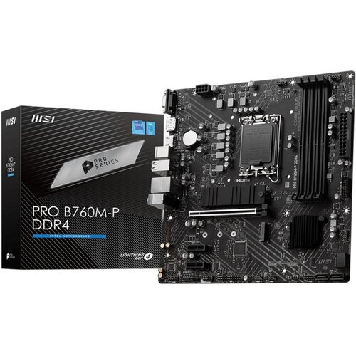 Материнская плата MSI PRO B760M-P DDR4 B760 LGA17004DDR4 mATX VGA HDMI DP 1127300₽