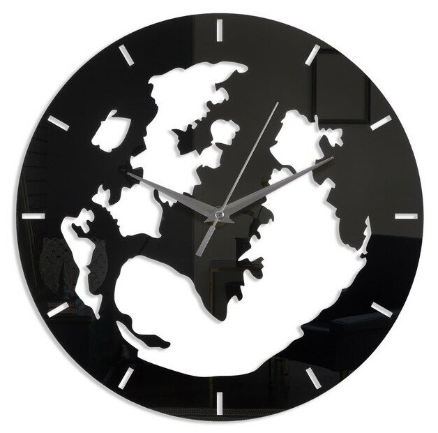 Часы-наклейка, серия: DIY, "Земля", 1 ААА, черные 9186820