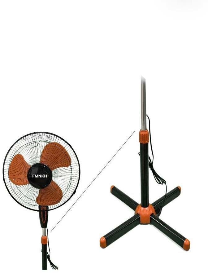 Вентилятор напольный FMNKH 3 режима 100-125 см. (Черно-оранжевый) - фотография № 4