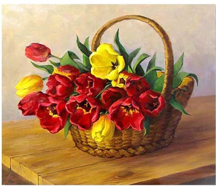 Картина по номерам 000 Hobby Home Яркие тюльпаны 40х50