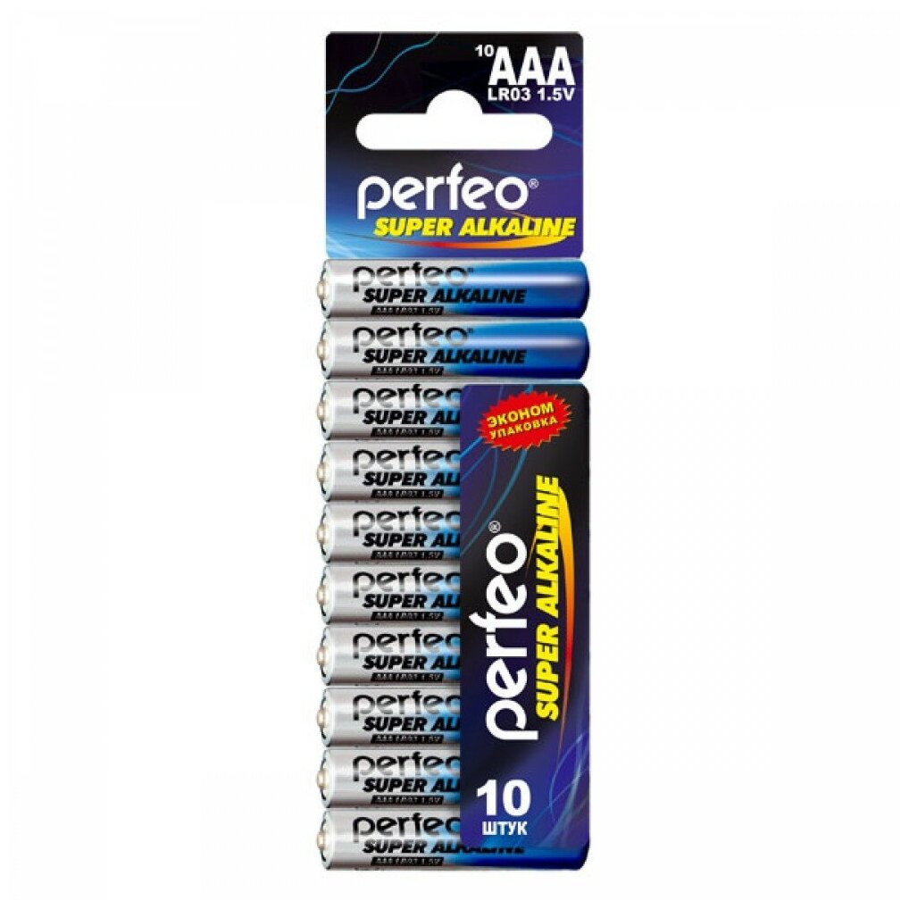 Батарейка Perfeo LR03/10BL Super Alkaline Отрывной (10 шт. в уп-ке) - фото №1