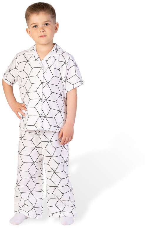 Пижама Buklya, размер 110, черный, белый