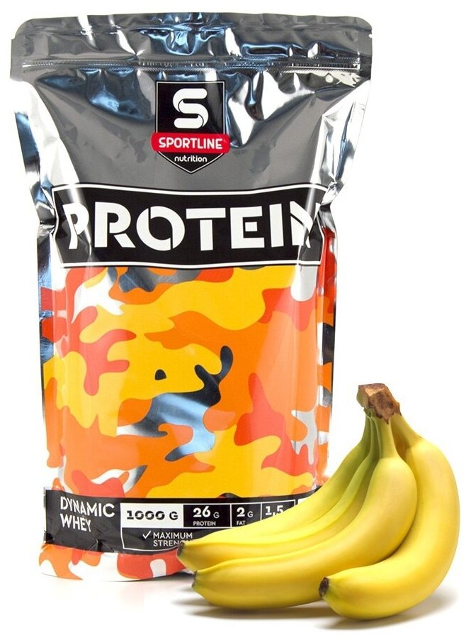 SportLine Nutrition Dynamic Whey Protein, банан, 1000 гр.