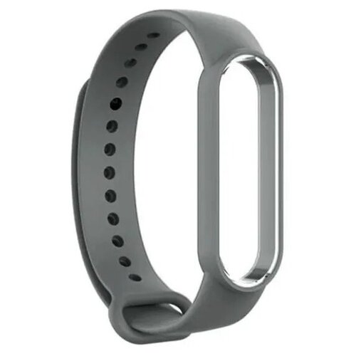 Силиконовый ремешок для Xiaomi Mi Band 5/6 (Темно-серый)