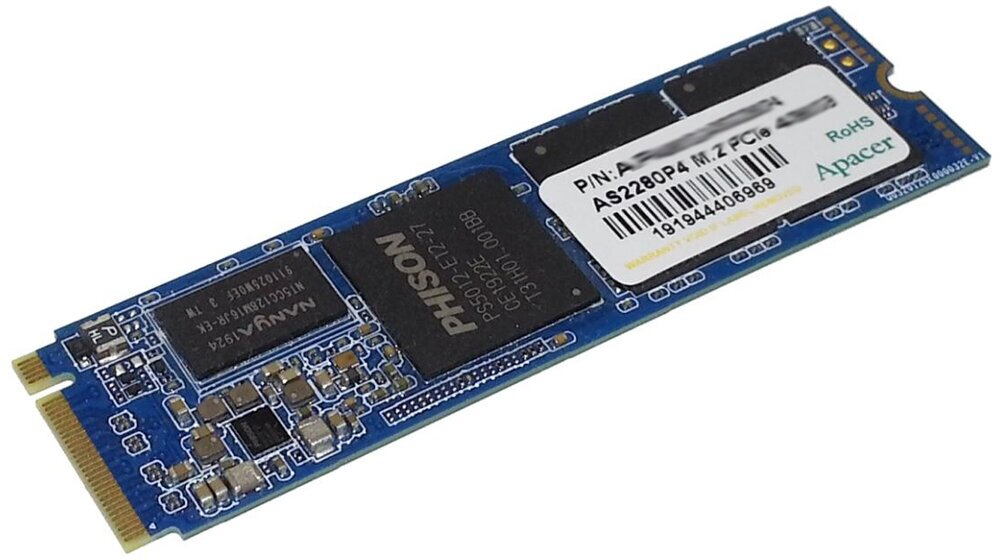 Накопитель SSD M.2 2280 Apacer AS2280P4 1TB PCIe Gen3x4 with NVMe 3D TLC 3000/2000MB/s IOPS 215K/390K MTBF 1.5M RTL - фото №7