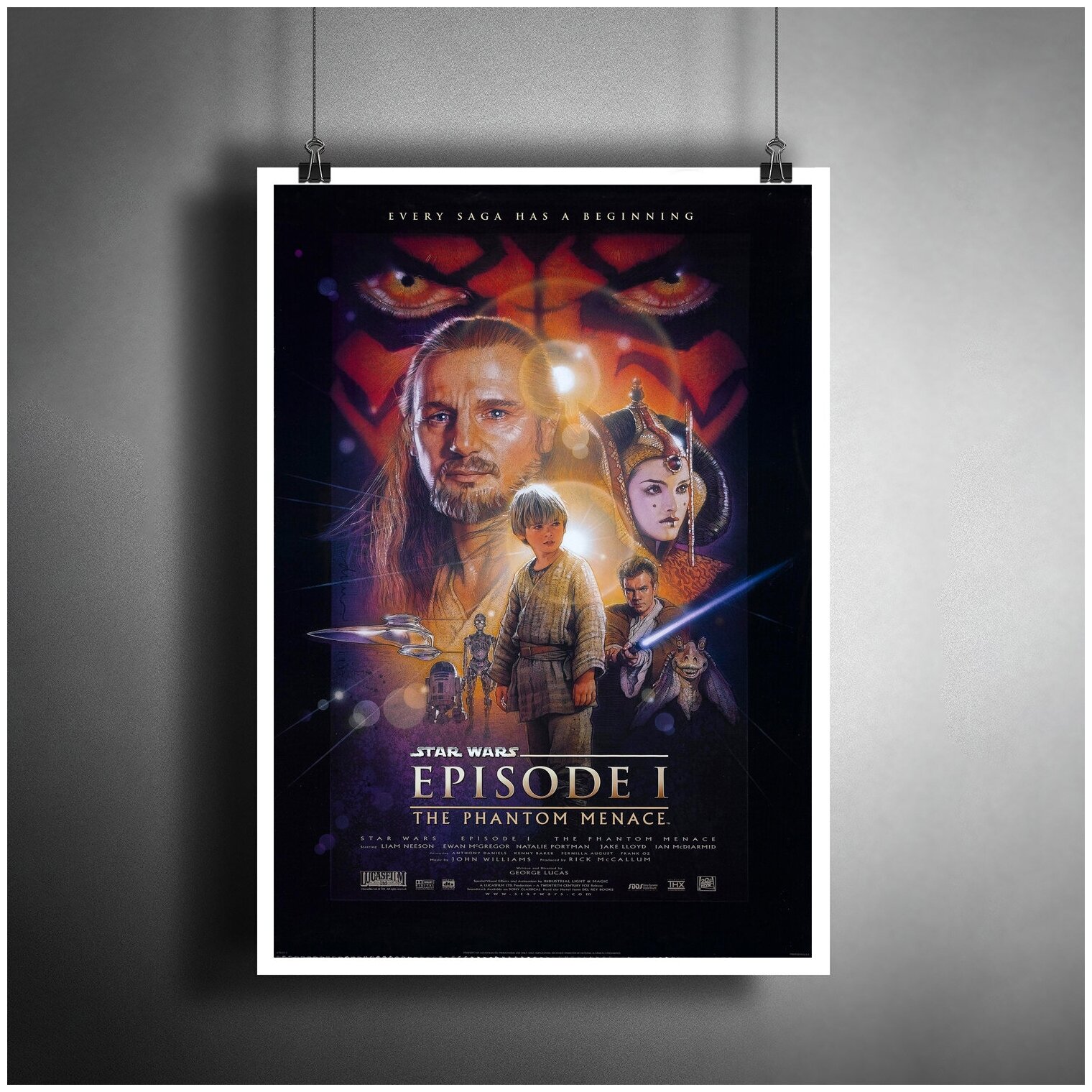 Постер плакат для интерьера "Звёздные войны: Эпизод 1. Star Wars"/ Декор дома, офиса, комнаты A3 (297 x 420 мм)