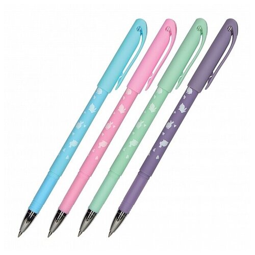 Ручка DeleteWrite Art. Кролики-зайчата со стираемыми чернилами 0.5 ММ, синяя (4 цвета корпуса)