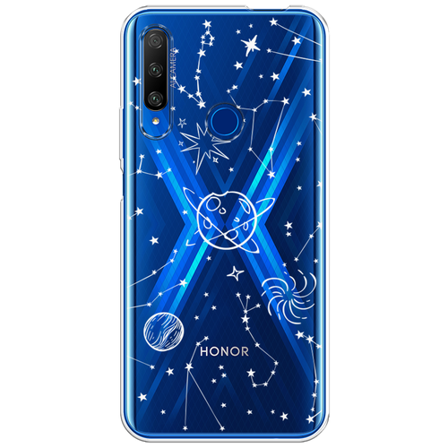 Силиконовый чехол на Honor 9X Premium / Хонор 9X Премиум Планеты в космосе, прозрачный силиконовый чехол планеты на honor 9x