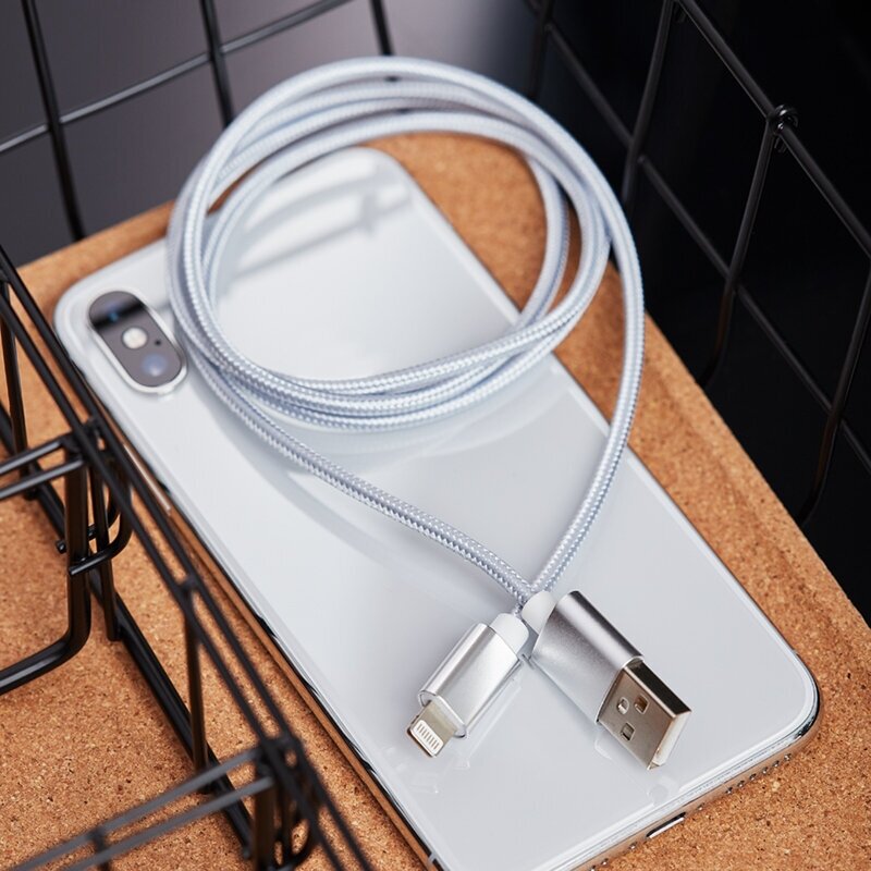 Кабель REXANT USB - Lightning шнур для зарядки и синхронизации iPhone в нейлоновой оплетке, 1 м