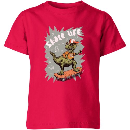 Футболка Us Basic, размер 4, розовый мужская футболка динозаврик на скейте с надписью skate life 2xl синий