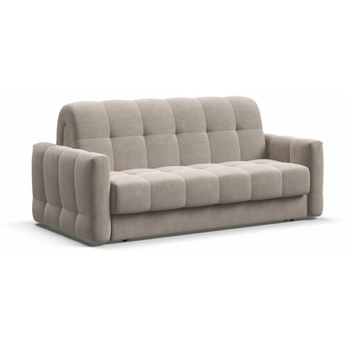 Выкатной диван-кровать с ящиком для хранения Boss Sleep 160, аккордеон, велюр Monolit серый, 203x119x91 см
