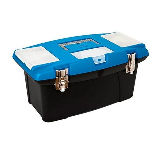 Ящик с органайзером ПРАКТИК 78446, 48x30x25 см, 19'' , черный/голубой
