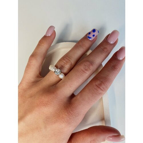 Кольцо ALLUMER, кристалл, белый