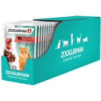 Влажный корм для стерилизованных кошек Зоогурман с говядиной, с овощами (кусочки в соусе) 85 г х 30 шт.
