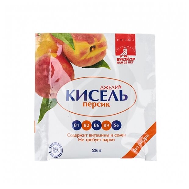 "Джели+" кисель б/сахара пор., 25 г, персик