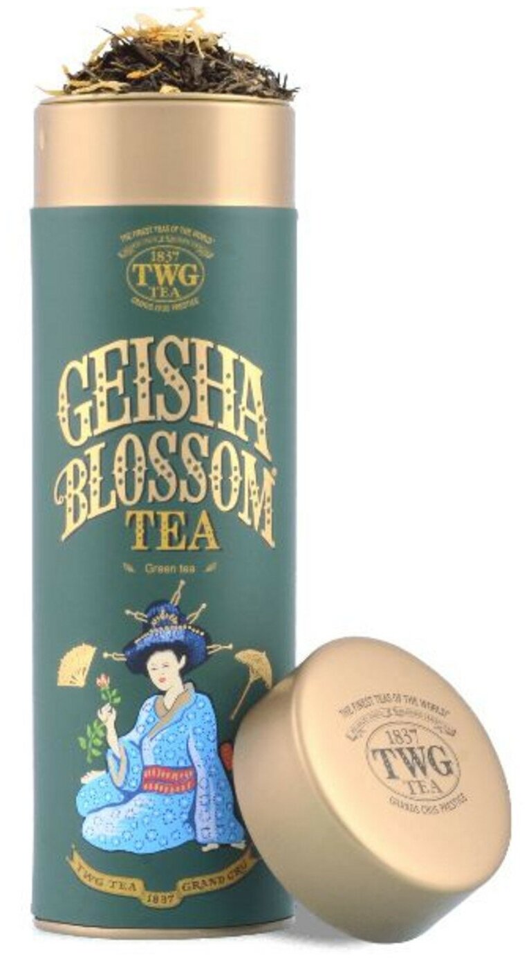 Сингапурский Чай зеленый листовой в тубах TWG Geisha Blossom Tea, Гейша Блоссом 100 грамм - фотография № 2