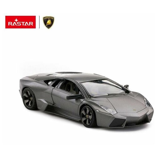 Машина металлическая 1:24 scale Lamborghini REVENTON, цвет серый, двери и багажник открываются 34800GR машинка motormax lamborghini reventon 73364 1 24 20 см серый