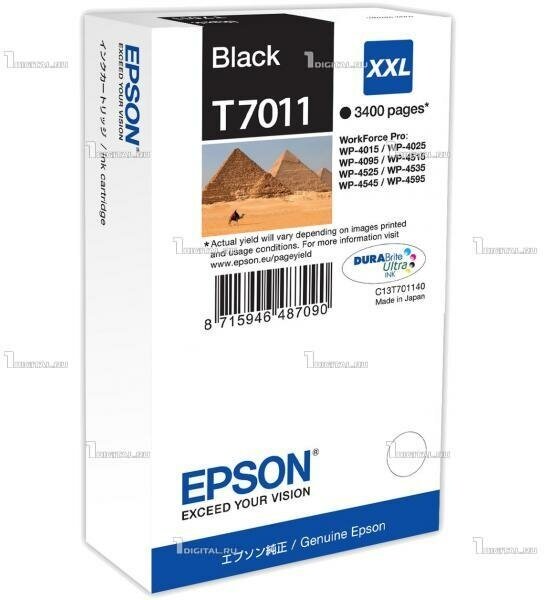 Картридж Epson C13T70114010 (T7011) XXL Black черный для WP-4000 / 4095 / 4515 / 4500 / 4525 / 4595
