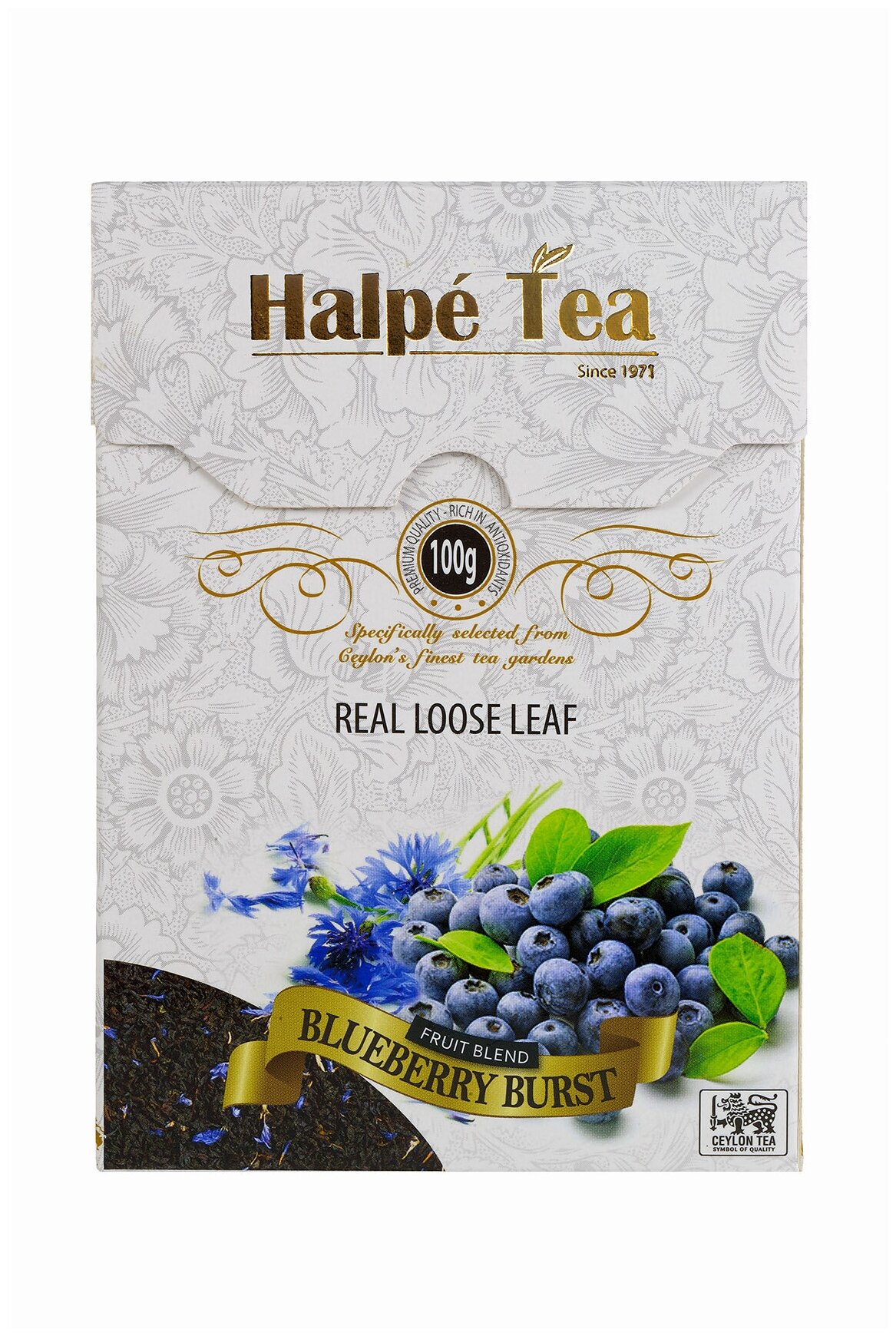 Чай черный листовой Halpe Super Pekoe Blueberry с лепестками василька и ароматом черники, 100 г - фотография № 2