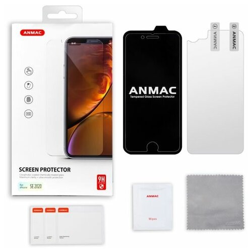 Защитное стекло + пленка на заднюю крышку Anmac для iPhone 7/8/SE