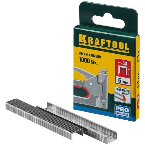 Скобы Kraftool для степлера, 31670-06, 6 мм, 1000 шт.