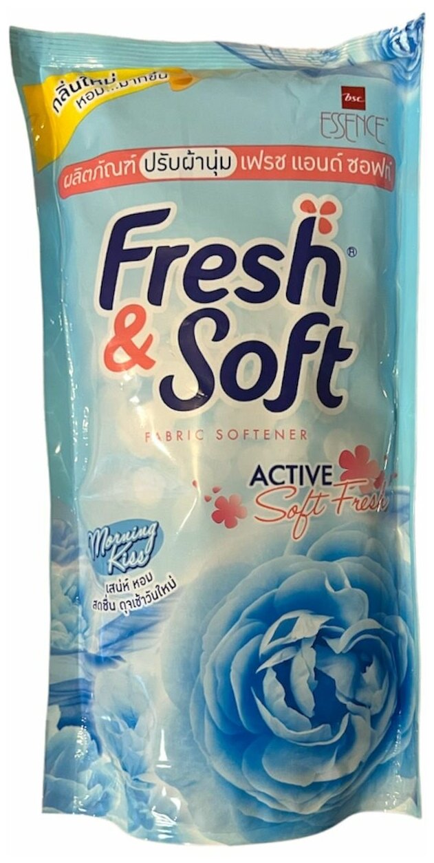 LION Кондиционер для белья Essence Fresh&Soft Active Blue Fresh / Мягкая упаковка 600 мл / Таиланд
