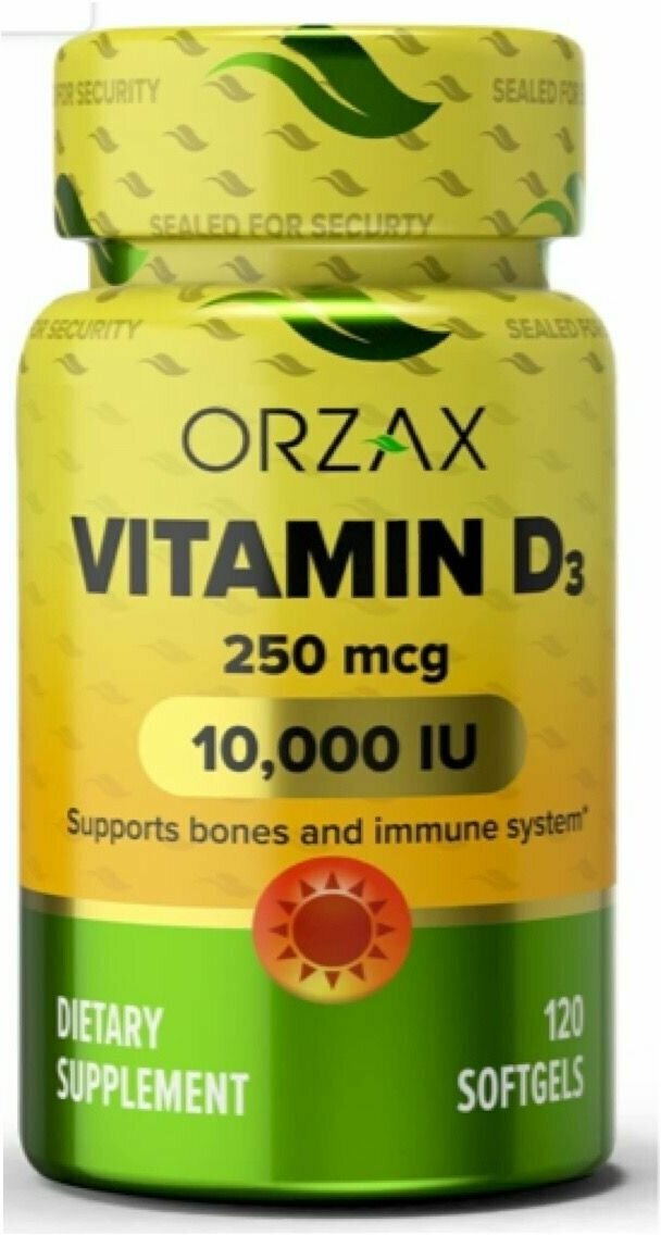 Orzax Д3 Витамин D3 10000 IU 120 капсул