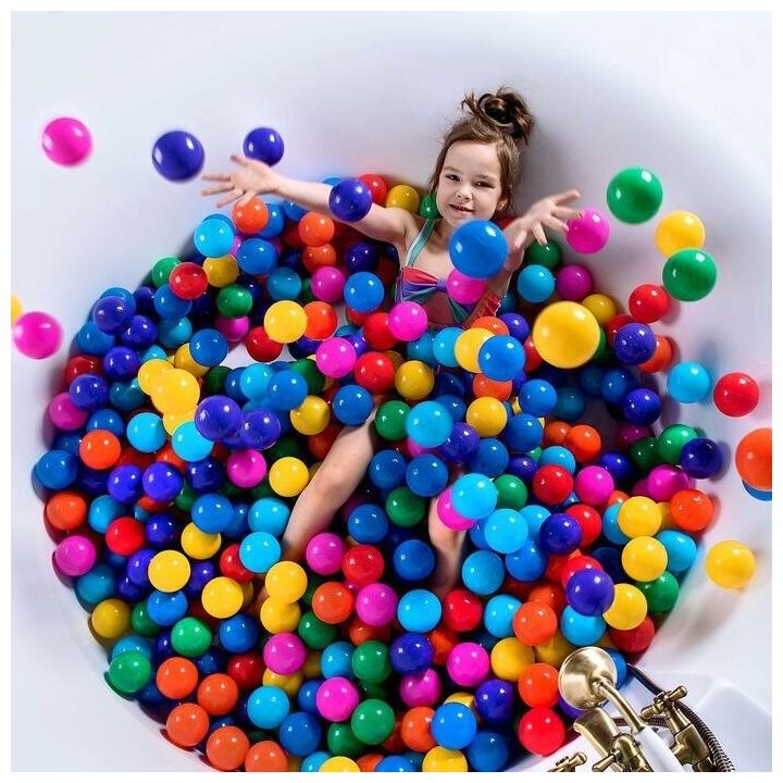 Шарики для сухого бассейна с рисунком, диаметр шара 7,5 см, набор 150 штук, разноцветные - фотография № 4