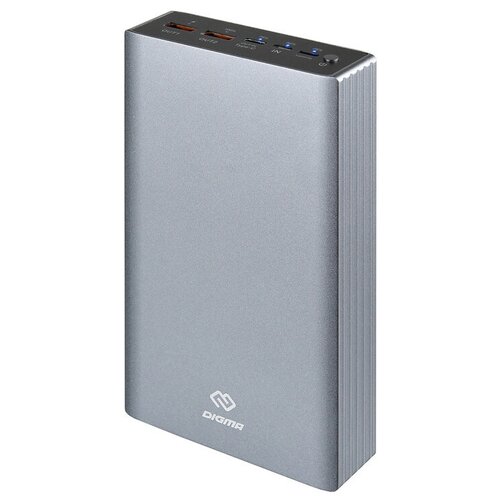 Мобильный аккумулятор Digma DG-PD-30000-SLV QC 3.0 Li-Pol 30000mAh 3A серебристый 2xUSB