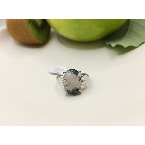 фото Кольцо с овальным агатом и сердцем нет бренда