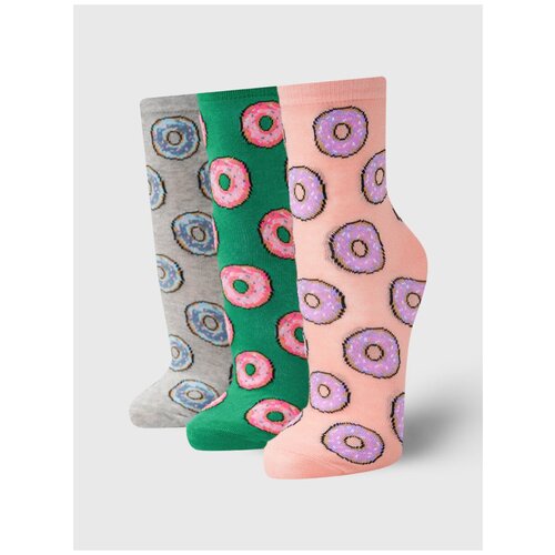 фото Набор носков, 3 пары твое a7171 размер ones, мультицвет, women