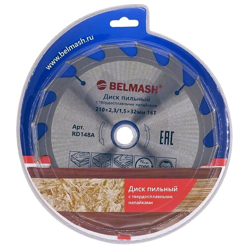 Диск пильный BELMASH 210x2,3/1,5x32/30; 16T, RD148A диск пильный belmash 250x2 8 1 8x32 30 16t rd145a