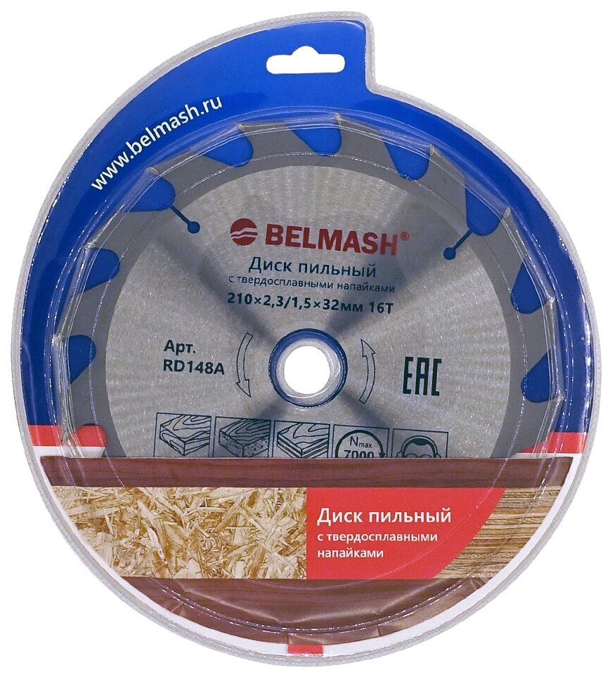 Диск пильный BELMASH 210x23/15x32/30; 16T RD148A