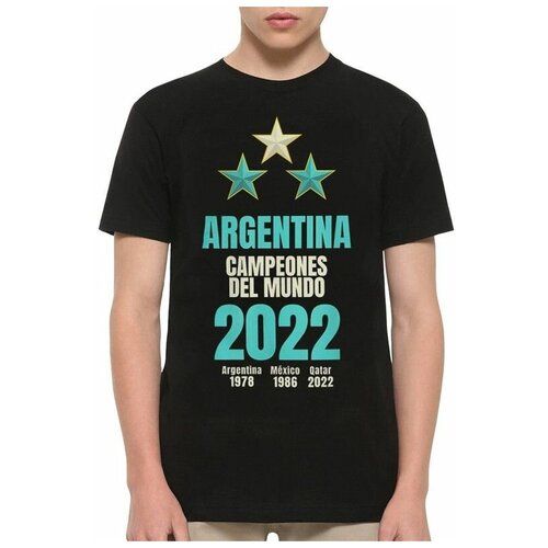 фото Футболка design heroes сборная аргентины - чемпионы мира 2022 мужская черная 2xl
