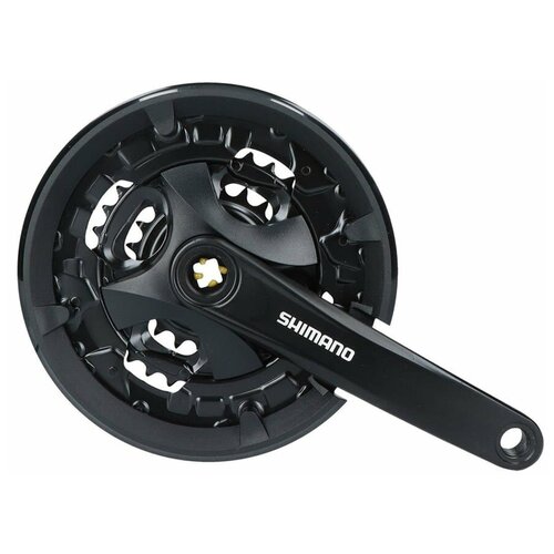 фото Шатун shimano mt101 175мм 40/30/22 для 3*9 ск с защитой черный efcmt101e002clb