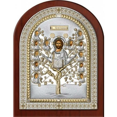 Икона Древо жизни в серебряном окладе. икона древо жизни размер 16х21