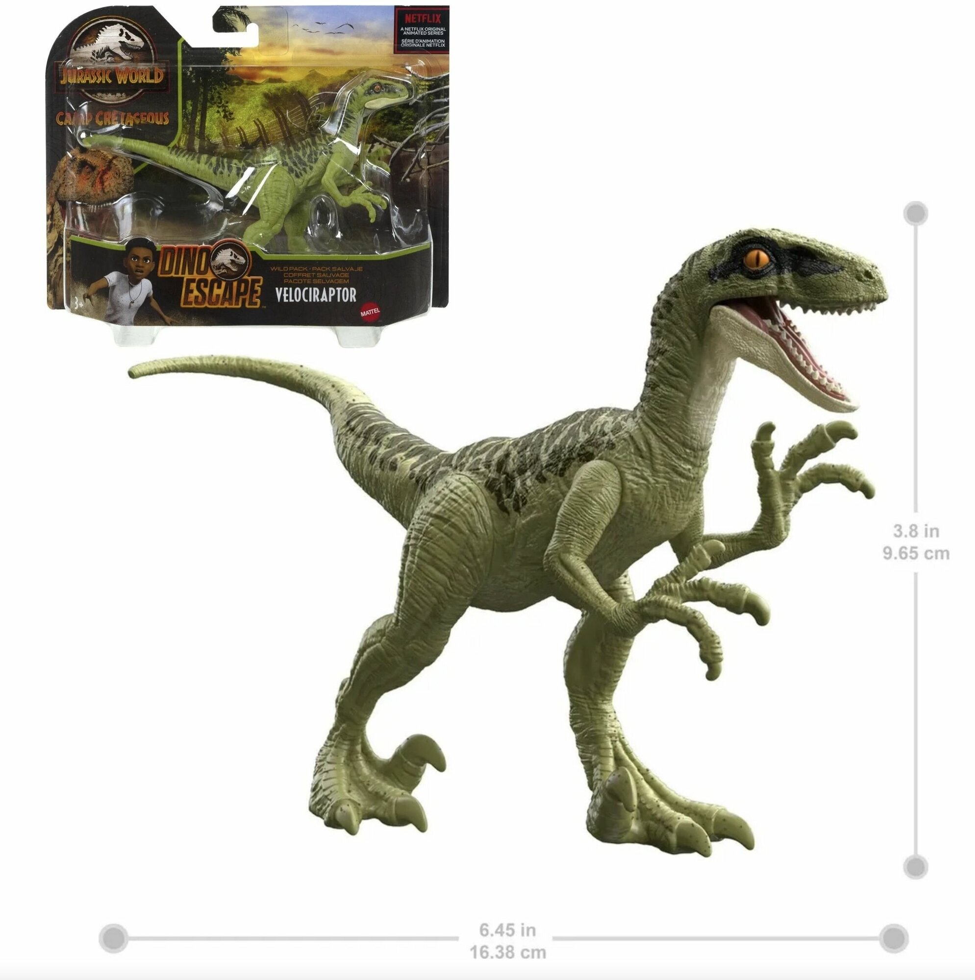 Фигурка динозавра Велоцираптор Jurassic World Velociraptor Dino Escape series HCL82 Mattel 2022