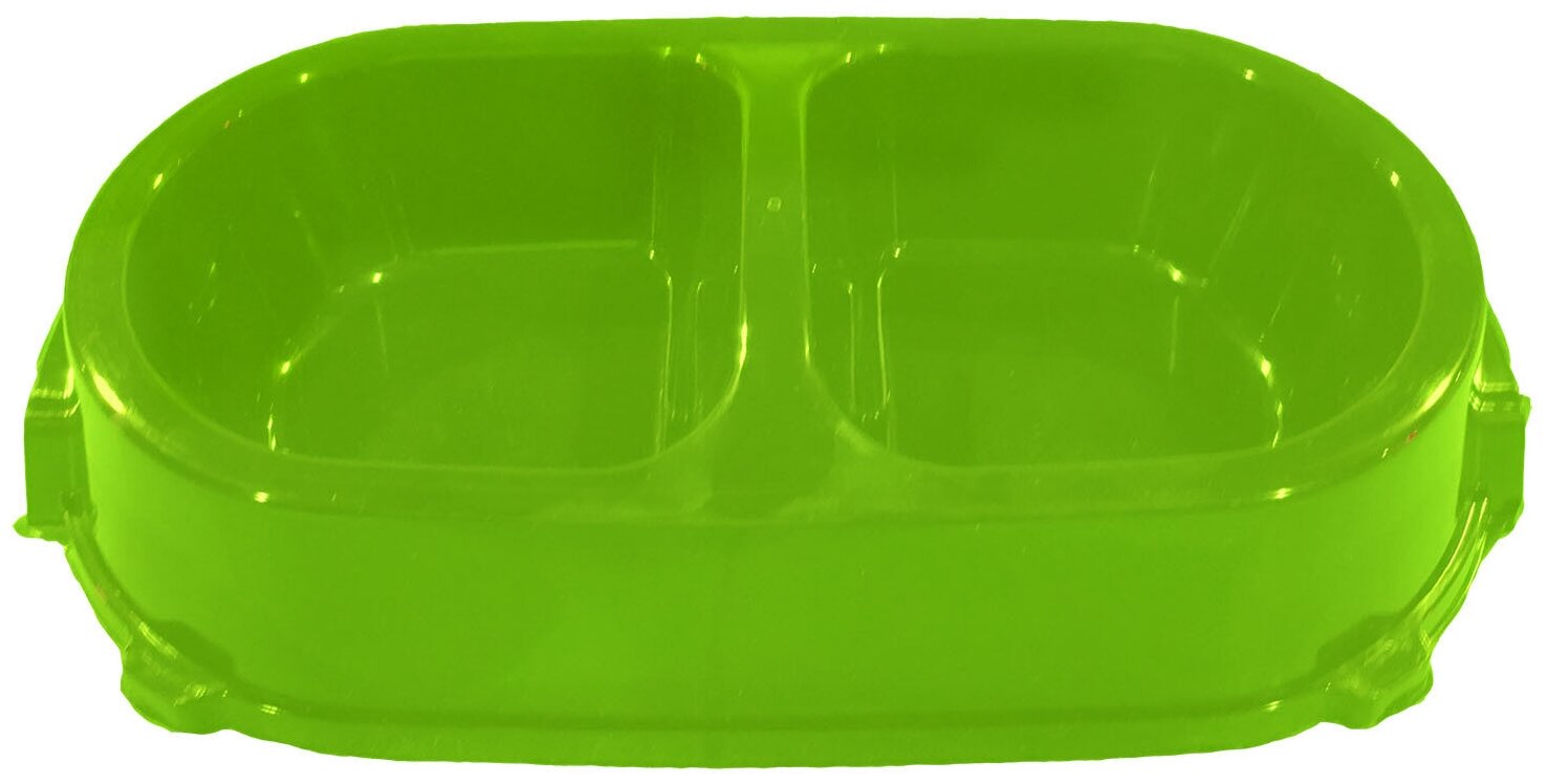 FAVORITE миска пластиковая двойная нескользящая салатовая 0,45л