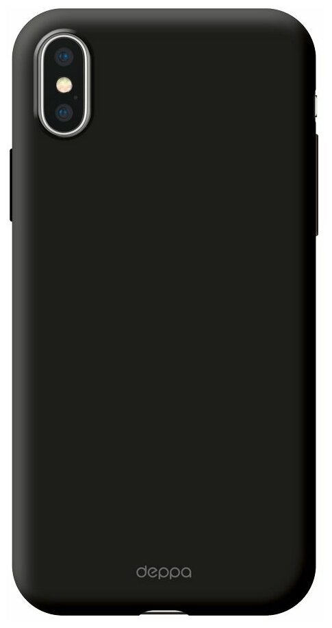 Чехол-крышка Deppa Gel Color Case для iPhone Xs, полиуретан, черный - фото №1